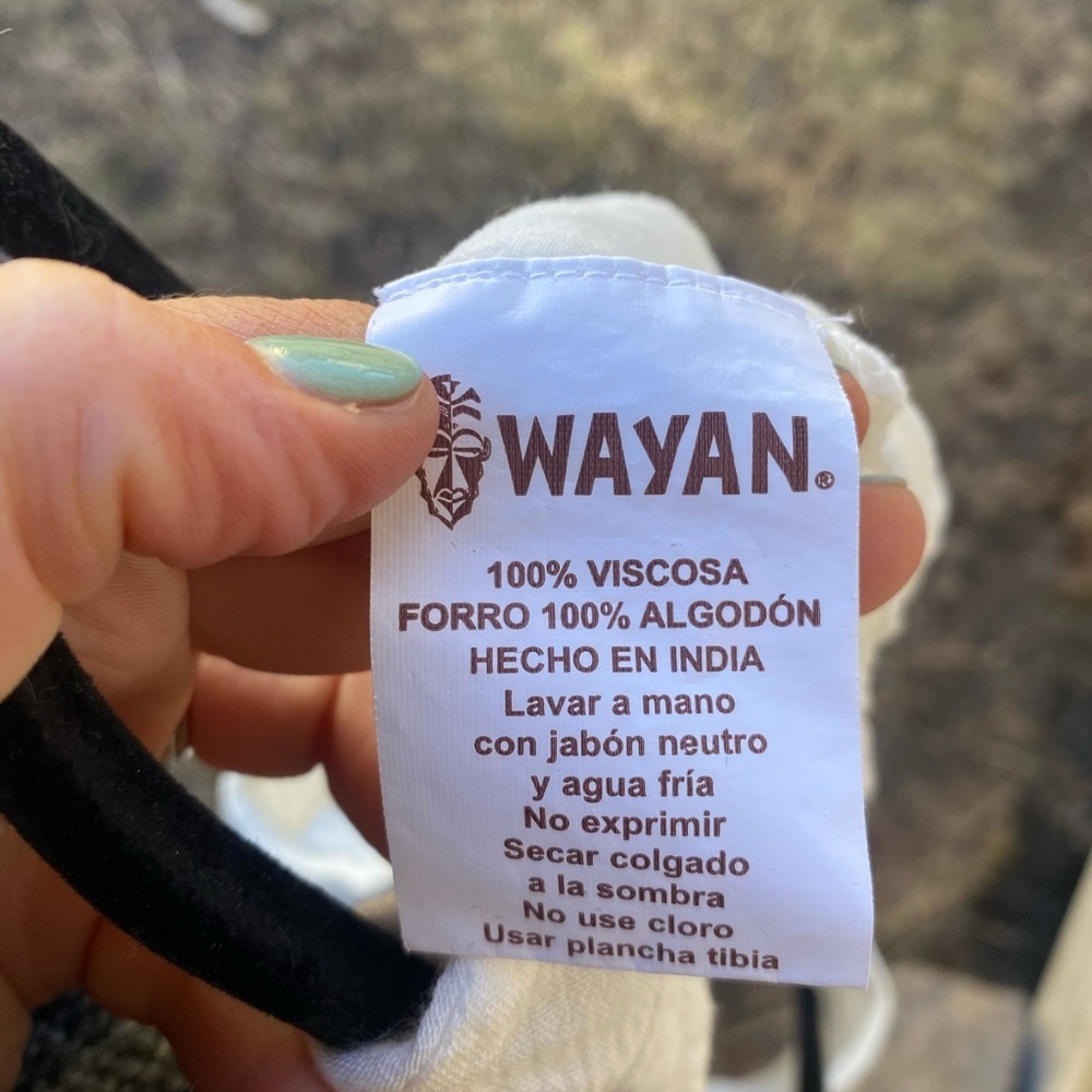 WAYAN Natural Wear Viscose Dress Embroidered Bohemian SIZE L - Picture 5 of 7